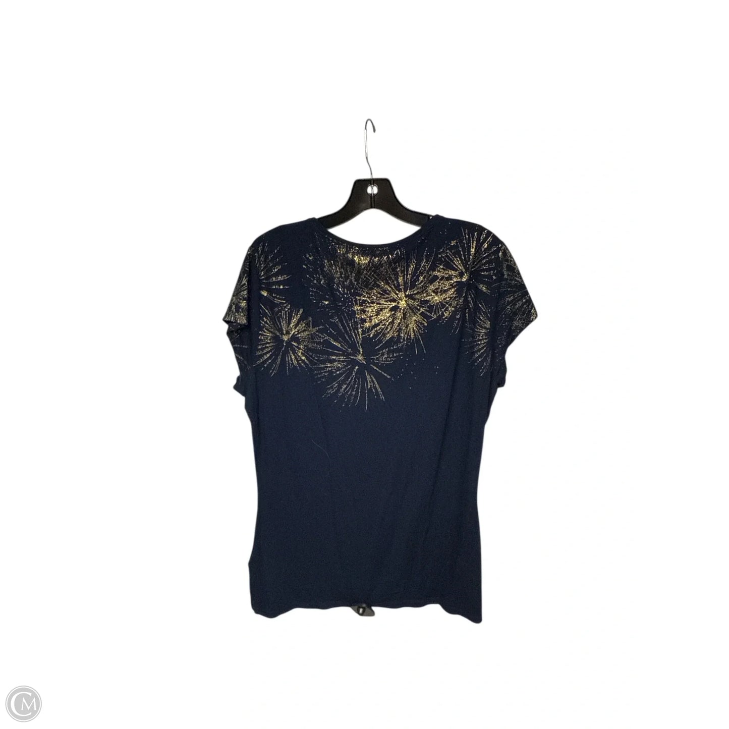 Top Short Sleeve By Ted Baker In Blue & Gold, Size: Xl
