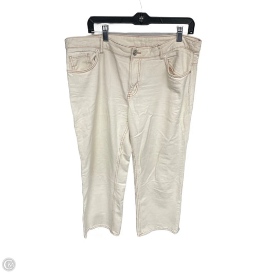 Jeans Wide Leg By Divided In Cream Denim, Size: 12