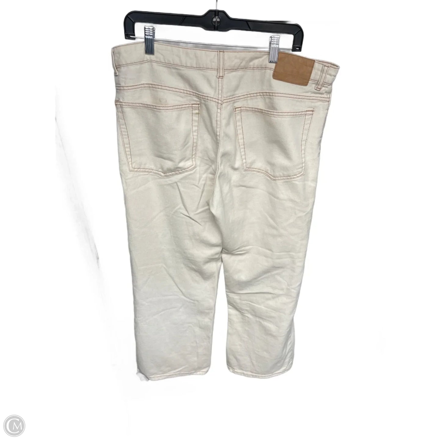 Jeans Wide Leg By Divided In Cream Denim, Size: 12