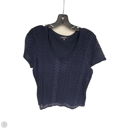 Top Short Sleeve By Nine West In Navy, Size: Xxl