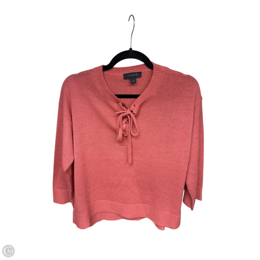 Top 3/4 Sleeve By Ann Taylor In Coral, Size: S