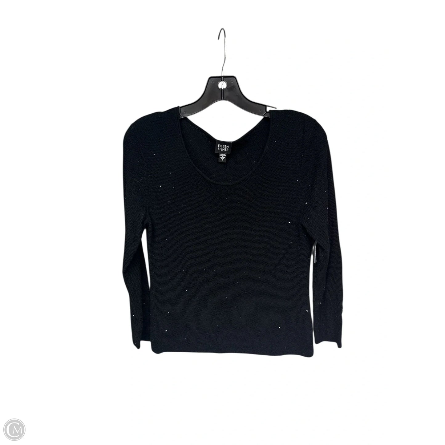 Top 3/4 Sleeve By Eileen Fisher In Black, Size: S