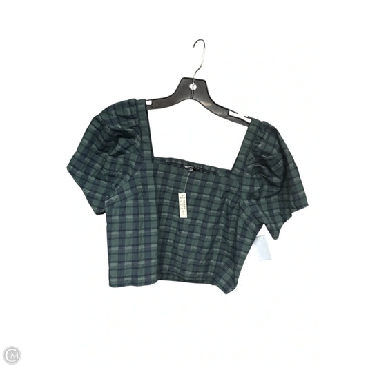 Top Short Sleeve By Madewell In Plaid Pattern, Size: S
