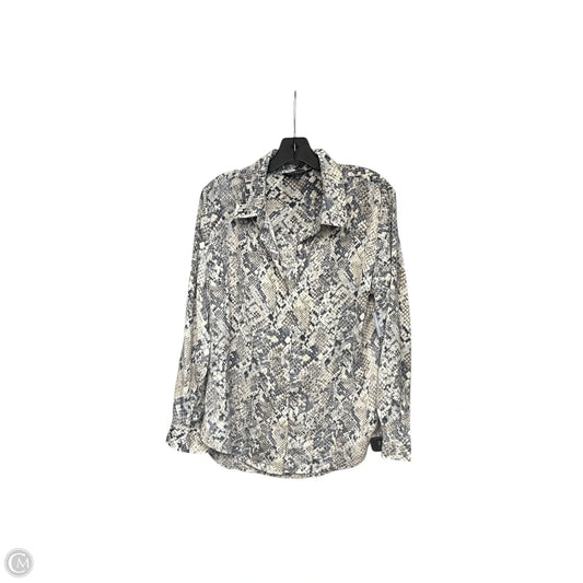 Top Long Sleeve By Liverpool In Snakeskin Print, Size: L