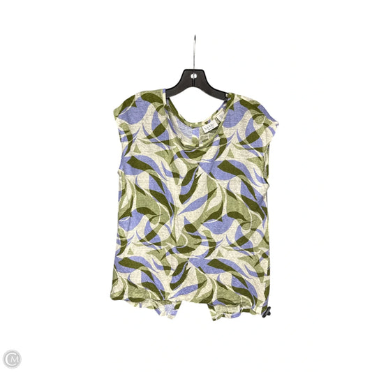 Top Sleeveless By Nicole Miller In Tropical Print, Size: L