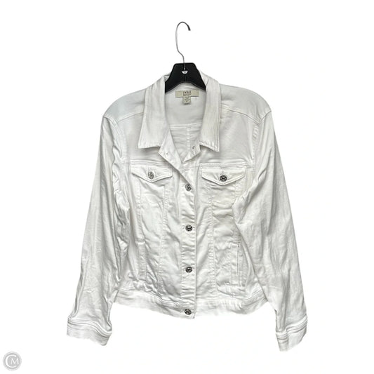 Jacket Denim By Vintage America In White Denim, Size: Xl