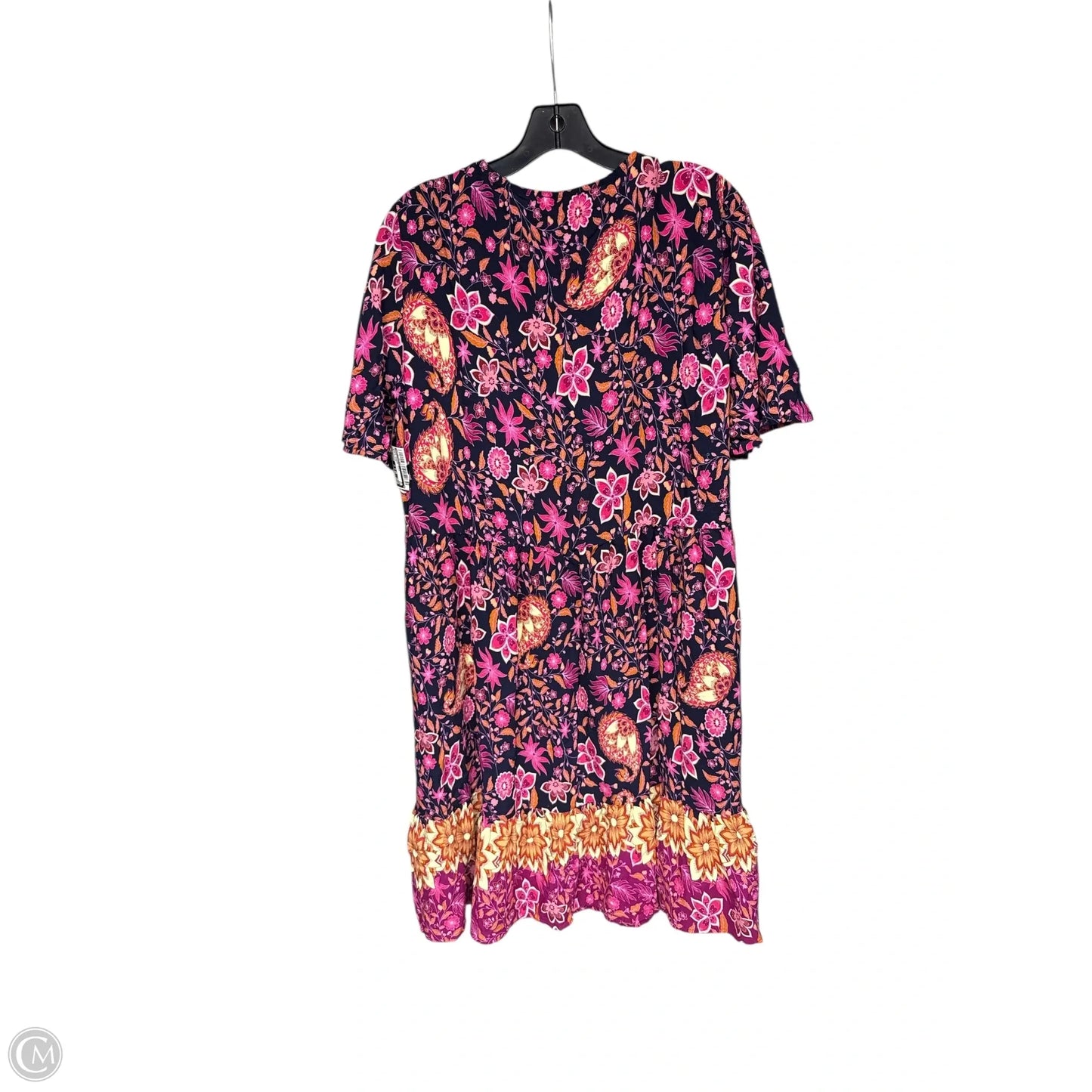 Dress Casual Midi By Rusttydustty In Blue & Pink, Size: 2x