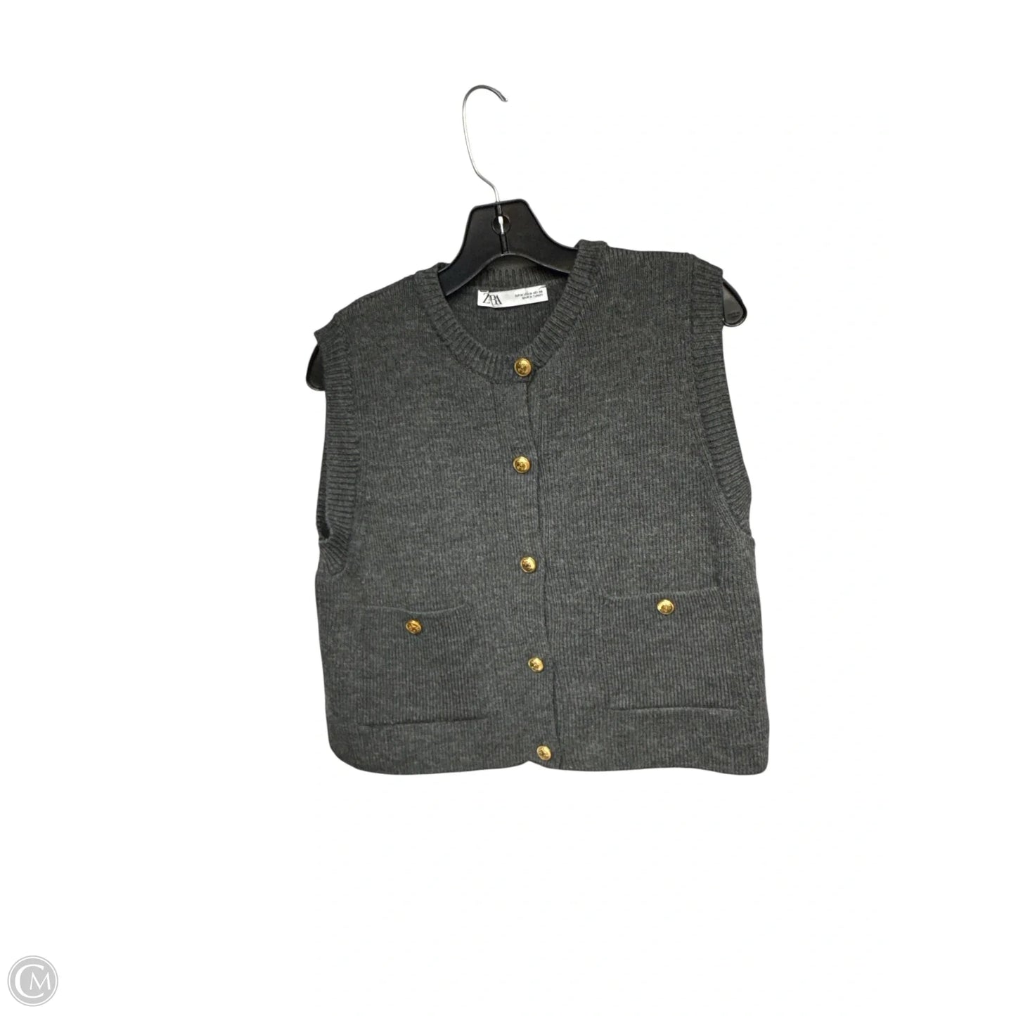 Top Sleeveless By Zara In Grey, Size: M