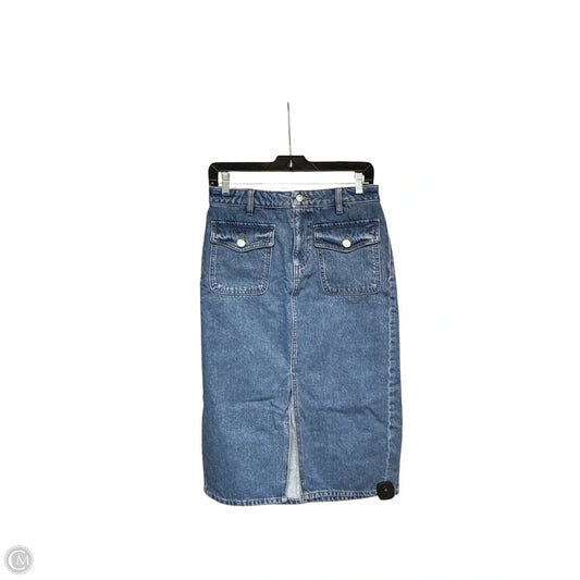 Skirt Midi By Loft In Blue Denim, Size: 2