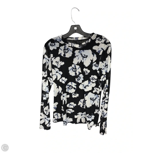 Top Long Sleeve By Inc In Blue & White, Size: M