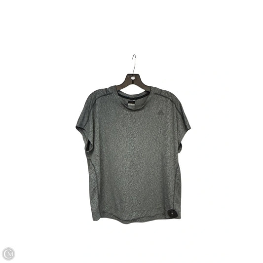 Athletic Top Short Sleeve By Adidas In Grey, Size: Xl