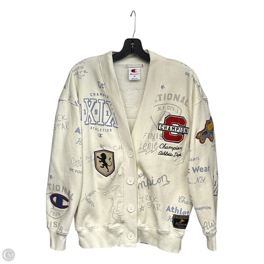 Cardigan By Champion In Cream & Red, Size: M