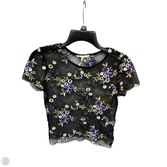 Top Short Sleeve By Urban Outfitters In Black & Purple, Size: M