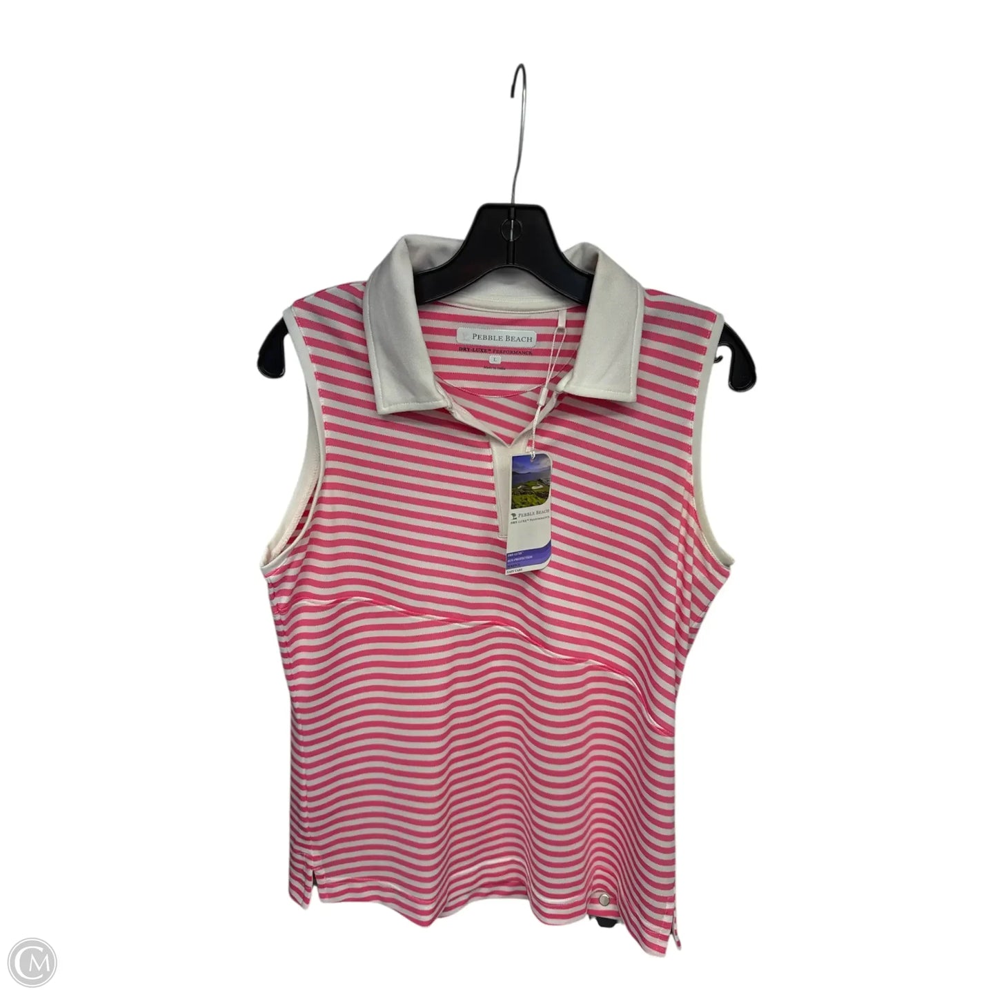 Top Sleeveless By Pebble Beach In Striped Pattern, Size: L