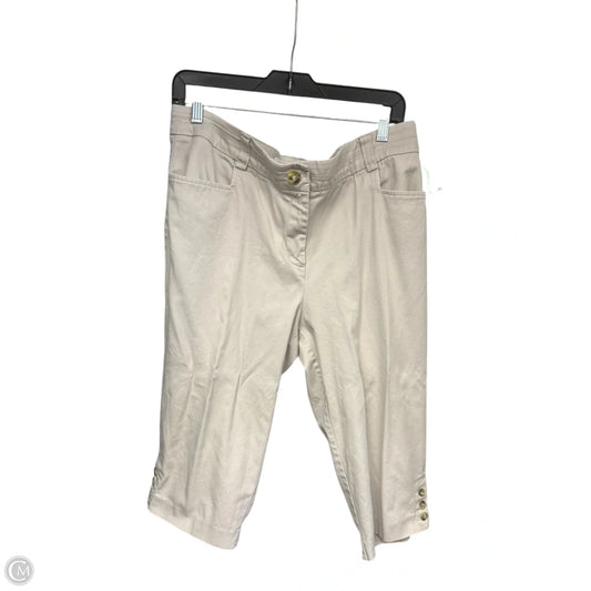 Capris By Studio Works In Tan, Size: 14p