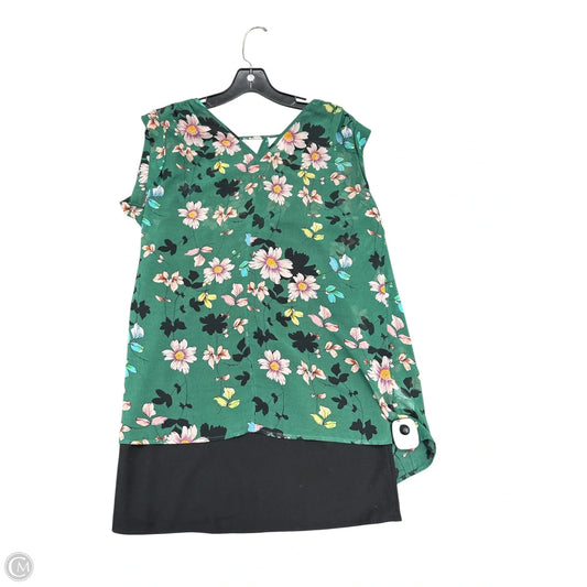 Top Sleeveless By Cabi In Green & Pink, Size: M