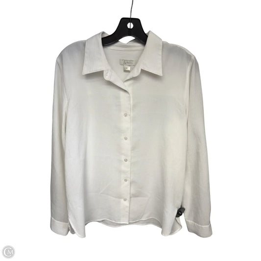 Top Long Sleeve By Christopher And Banks In White, Size: M