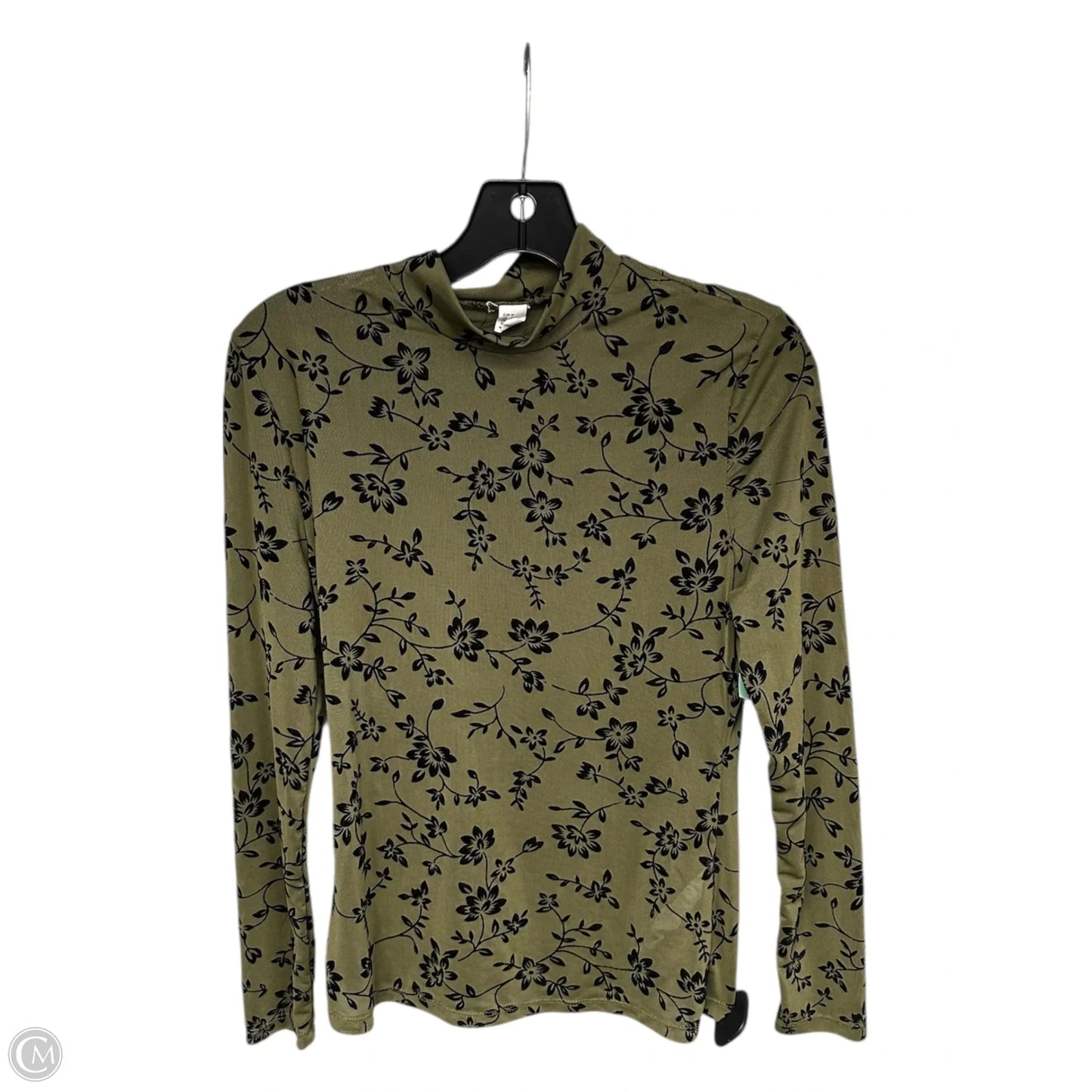 Top Long Sleeve By Clothes Mentor In Black & Green, Size: M