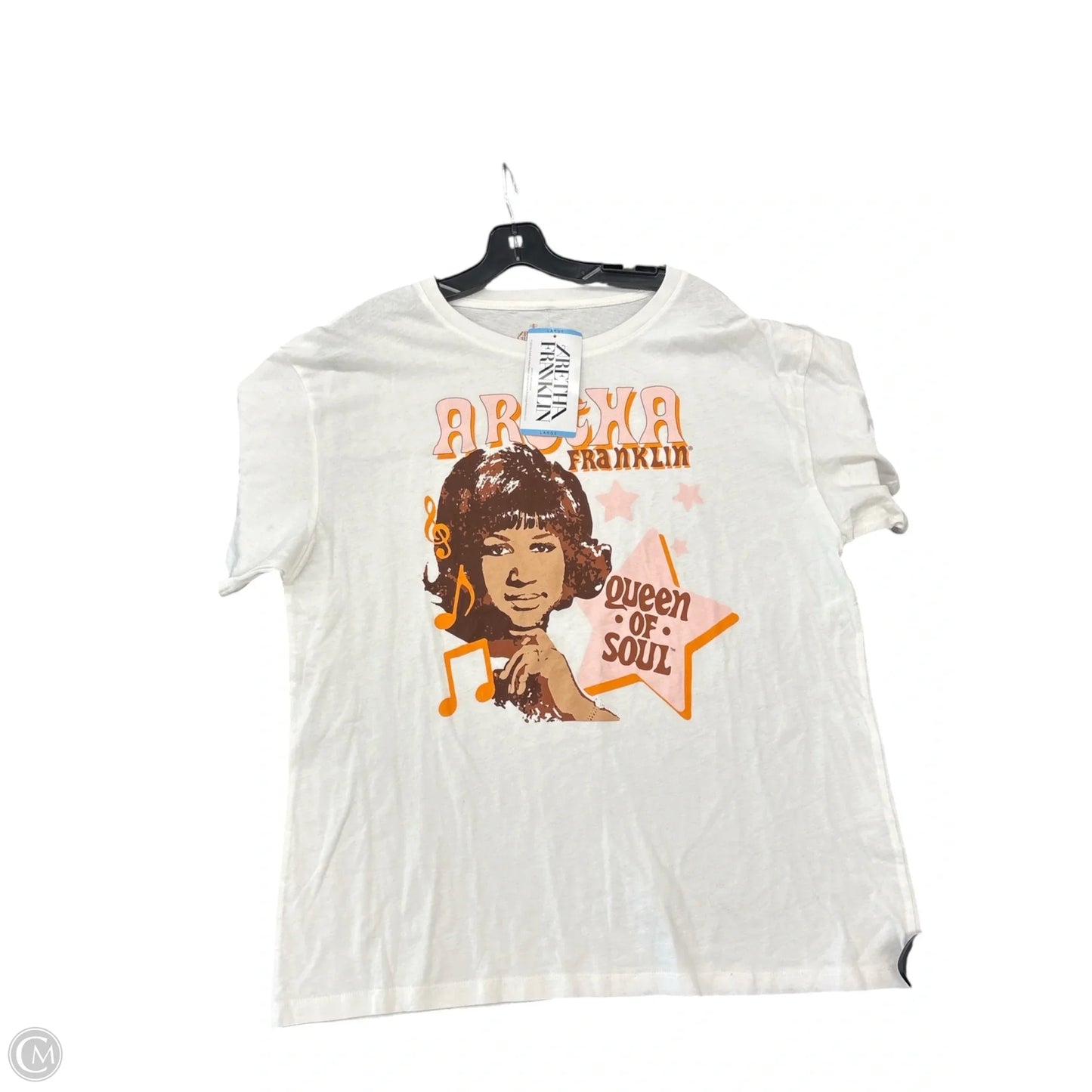 Top Short Sleeve By Clothes Mentor In Pink & White, Size: L