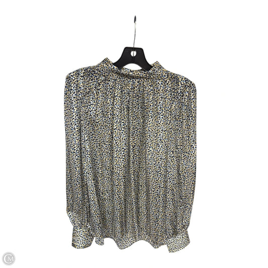 Blouse Long Sleeve By H&m In Blue & Yellow, Size: L