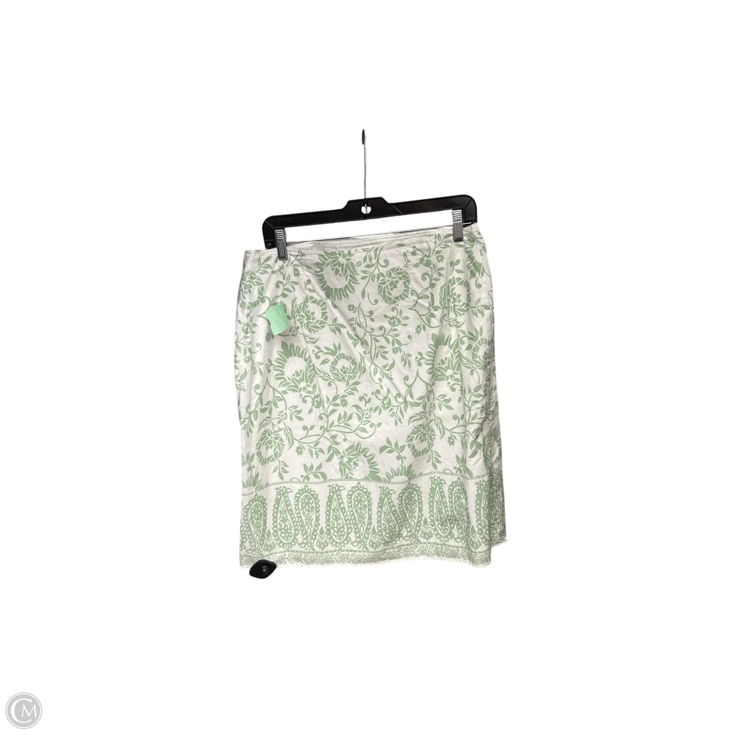 Skirt Midi By Ann Taylor In Green & White, Size: 12p