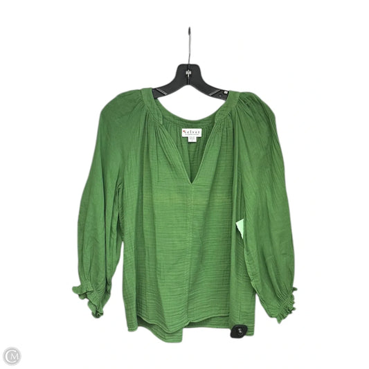 Top Long Sleeve By Velvet In Green, Size: S