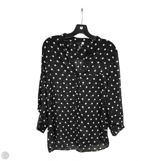 Top 3/4 Sleeve By Kut In Polkadot Pattern, Size: L