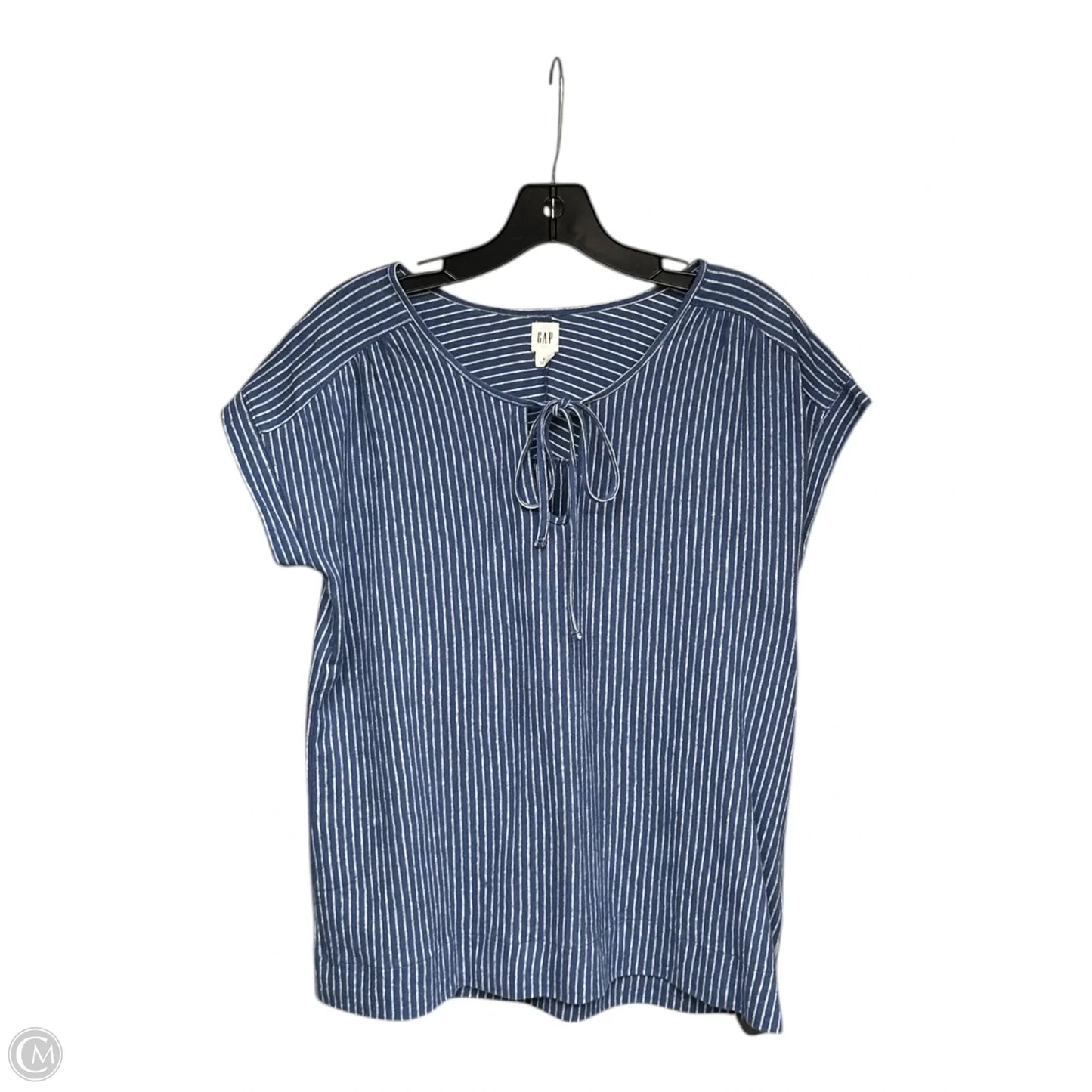 Top Short Sleeve By Gap In Blue & White, Size: S