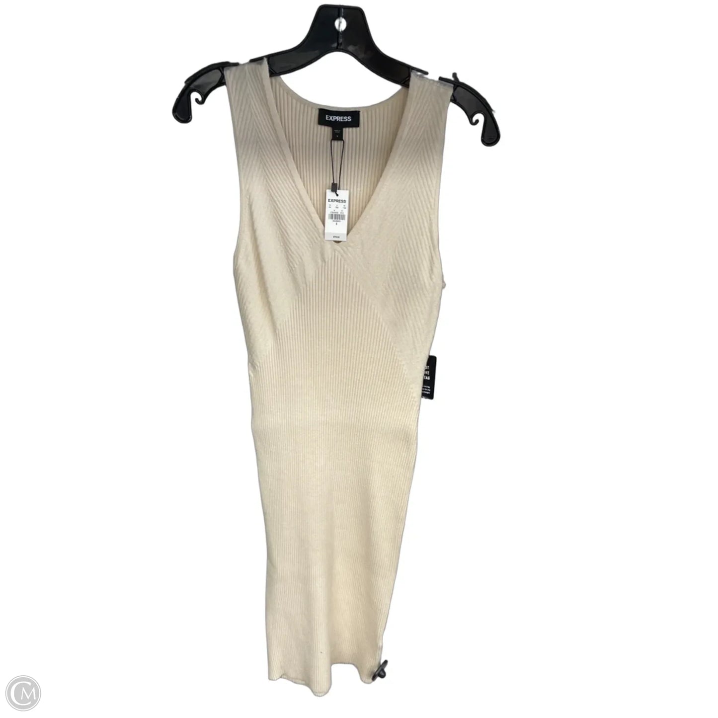 Dress Casual Maxi By Express In Cream, Size: S