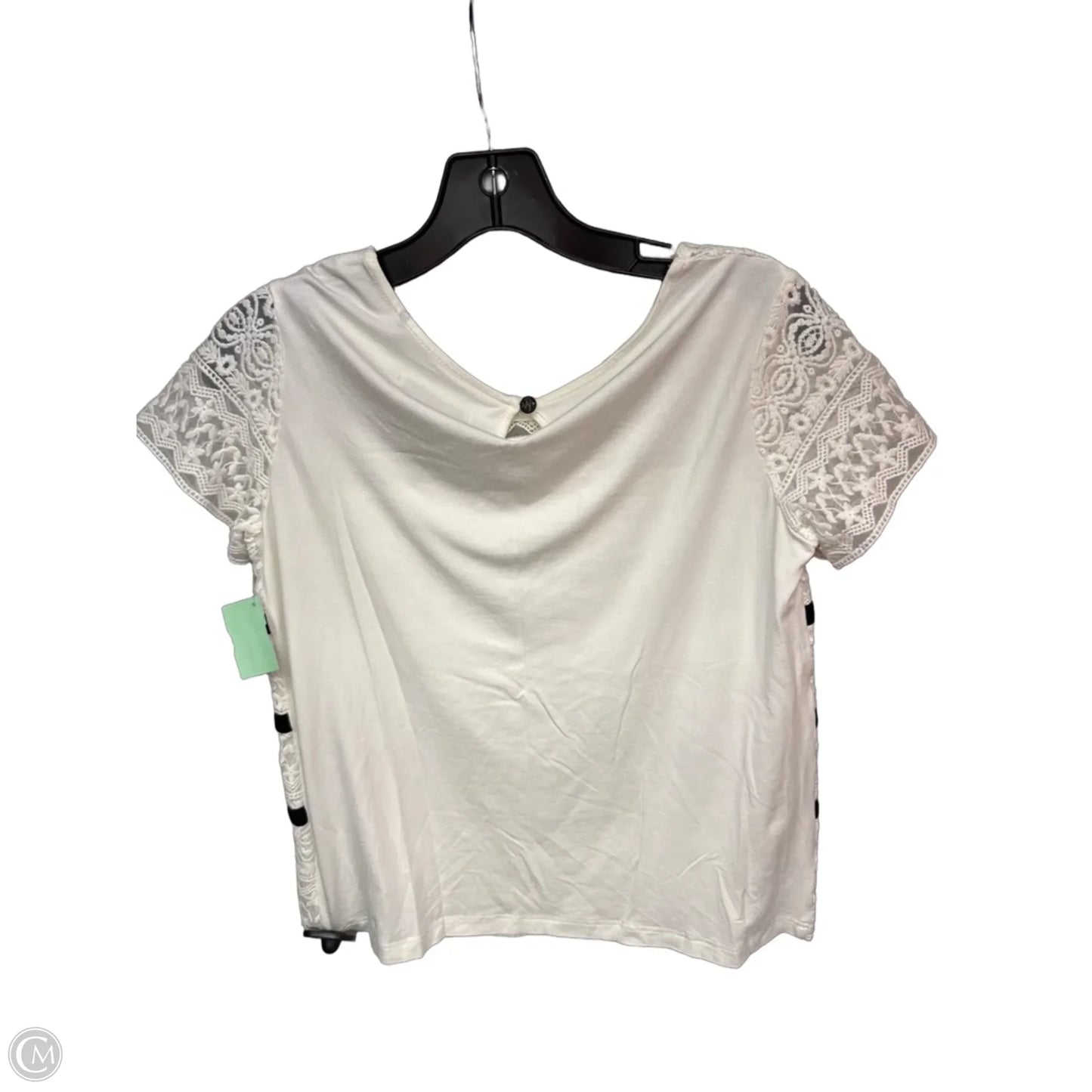 Top Short Sleeve By Clothes Mentor In Black & Cream, Size: M
