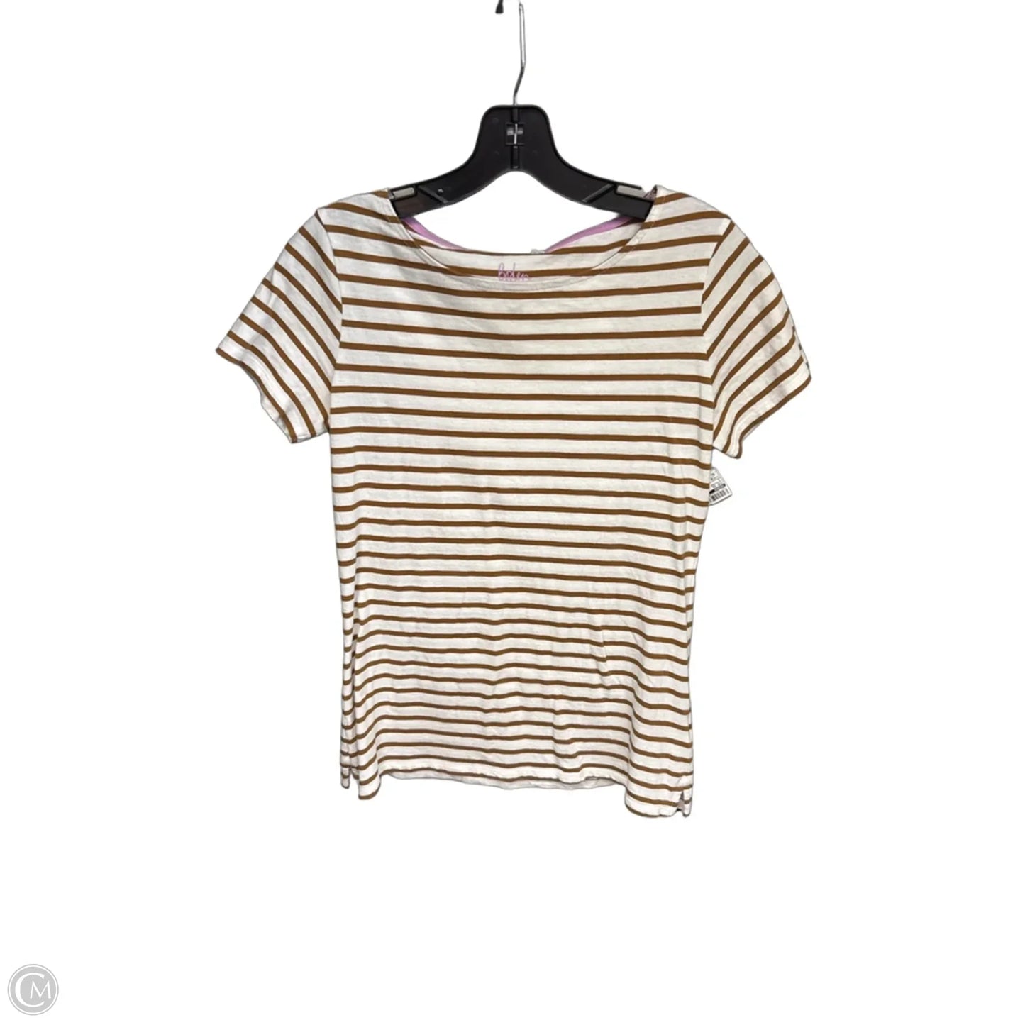 Top Short Sleeve By Boden In Striped Pattern, Size: 6