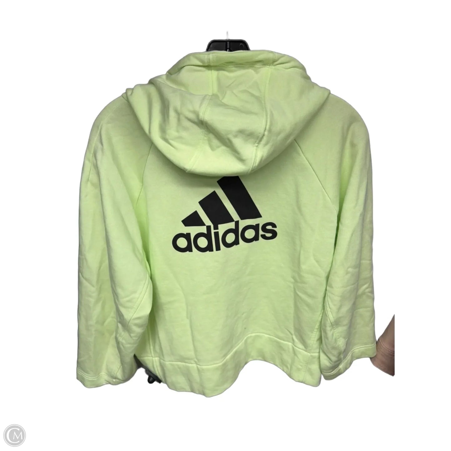 Athletic Sweatshirt Hoodie By Adidas In Green, Size: L