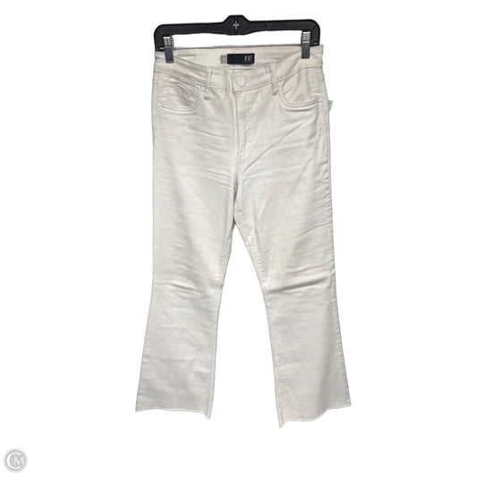 Jeans Flared By Kut In White Denim, Size: 4
