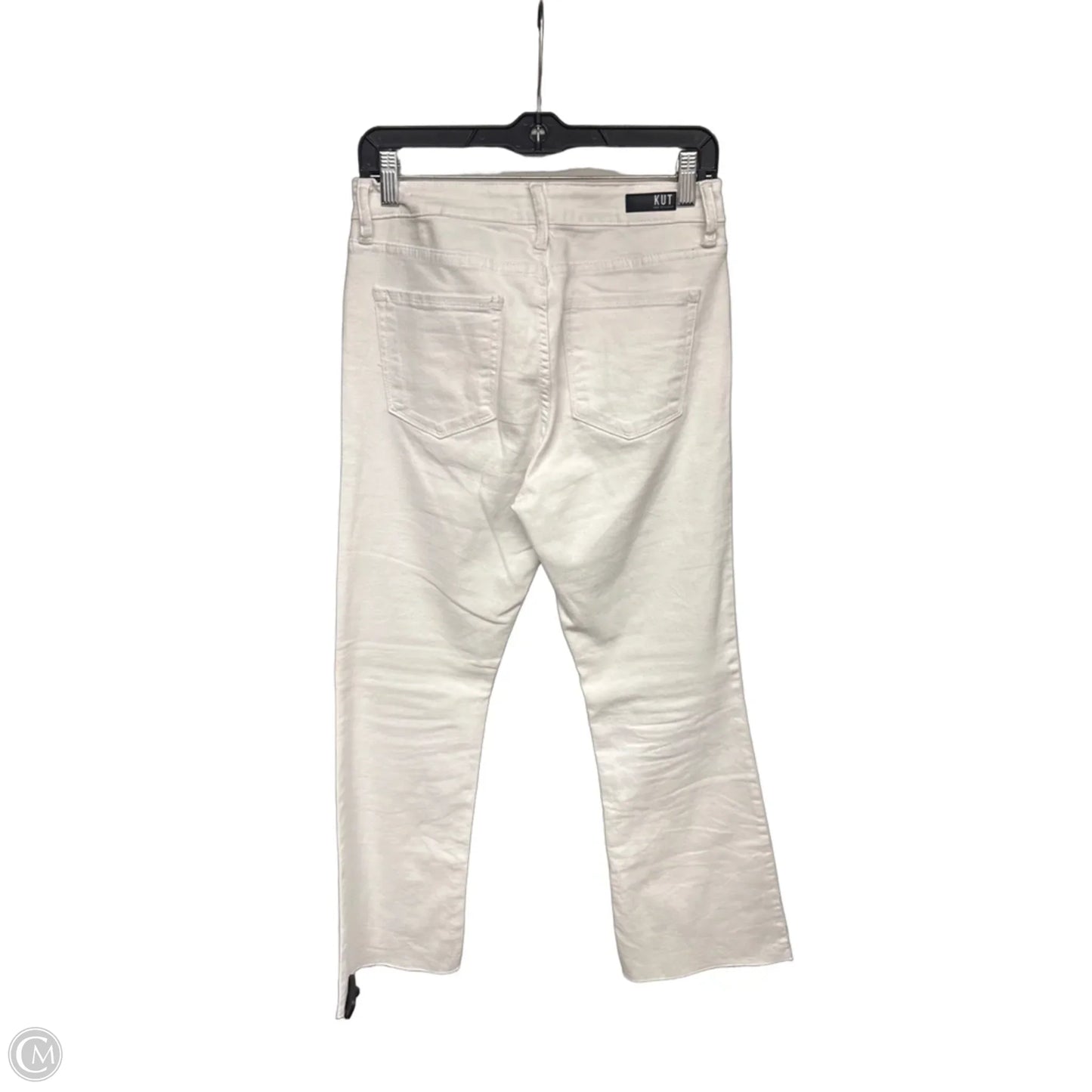 Jeans Flared By Kut In White Denim, Size: 4