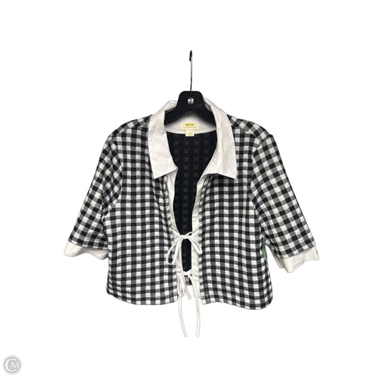 Top Short Sleeve By Maeve In Checkered Pattern, Size: L