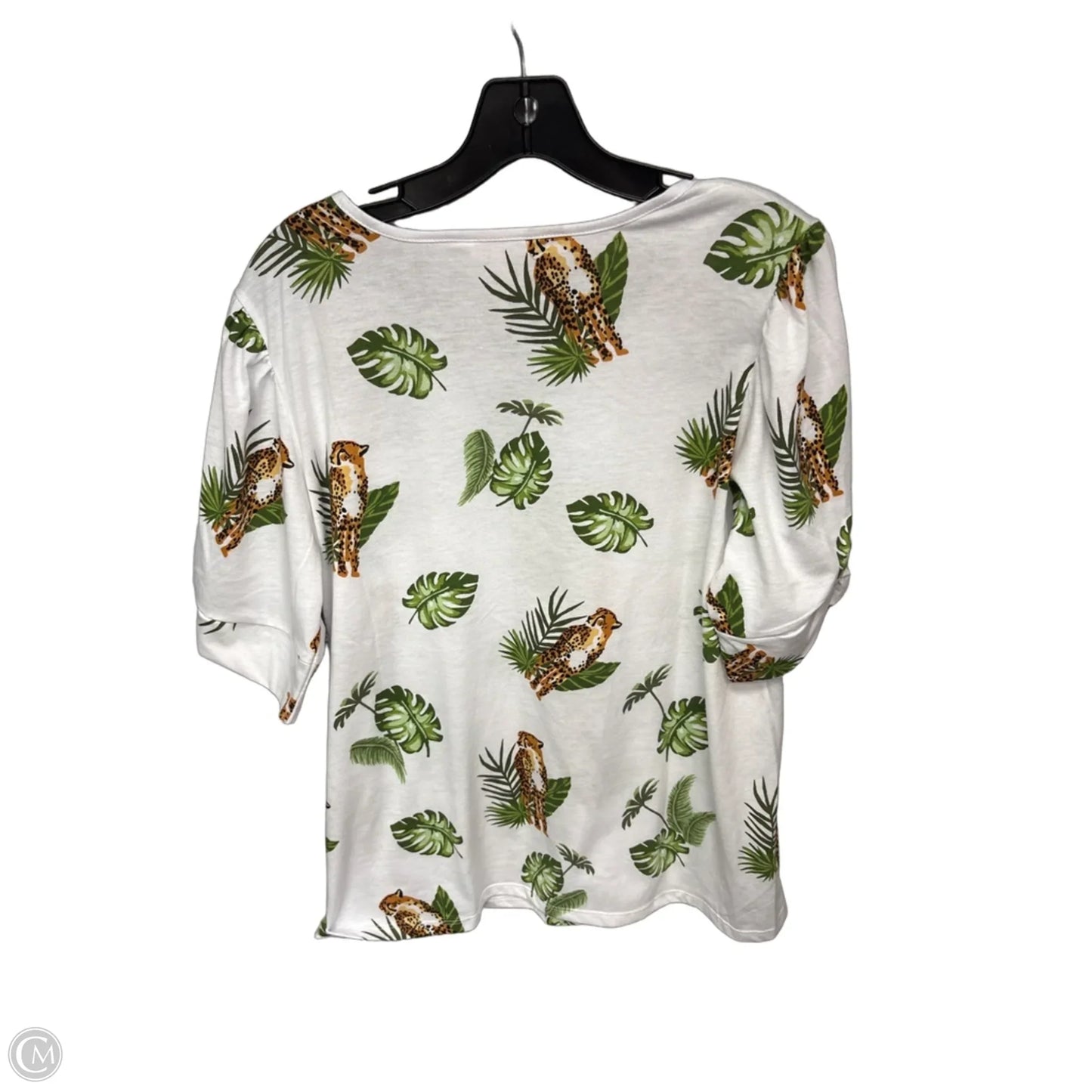 Top Short Sleeve By Cmf In Animal Print, Size: L
