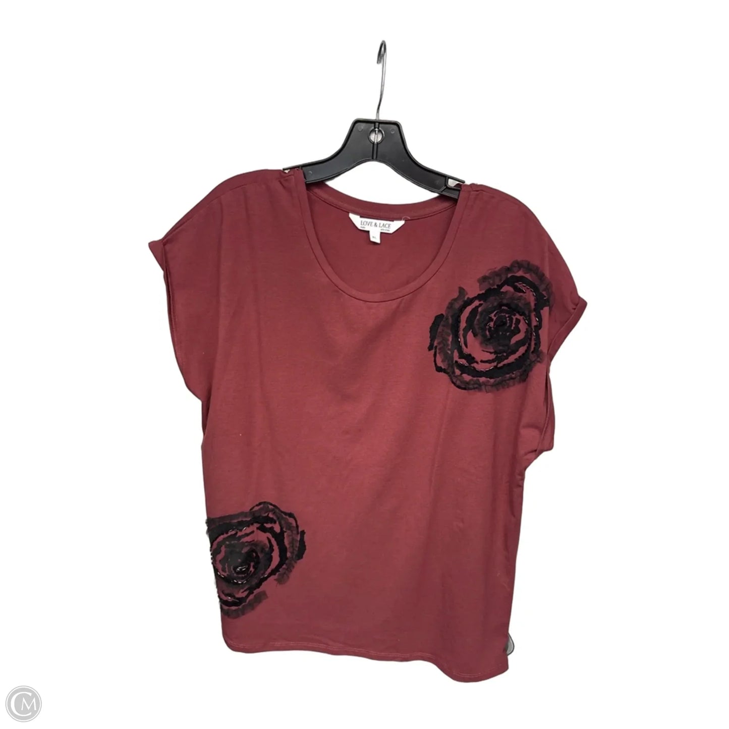 Top Short Sleeve By Clothes Mentor In Maroon, Size: Xl