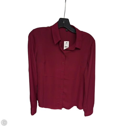 Top Long Sleeve By Express In Maroon, Size: Xs