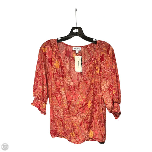Top Short Sleeve By Evereve In Orange, Size: S
