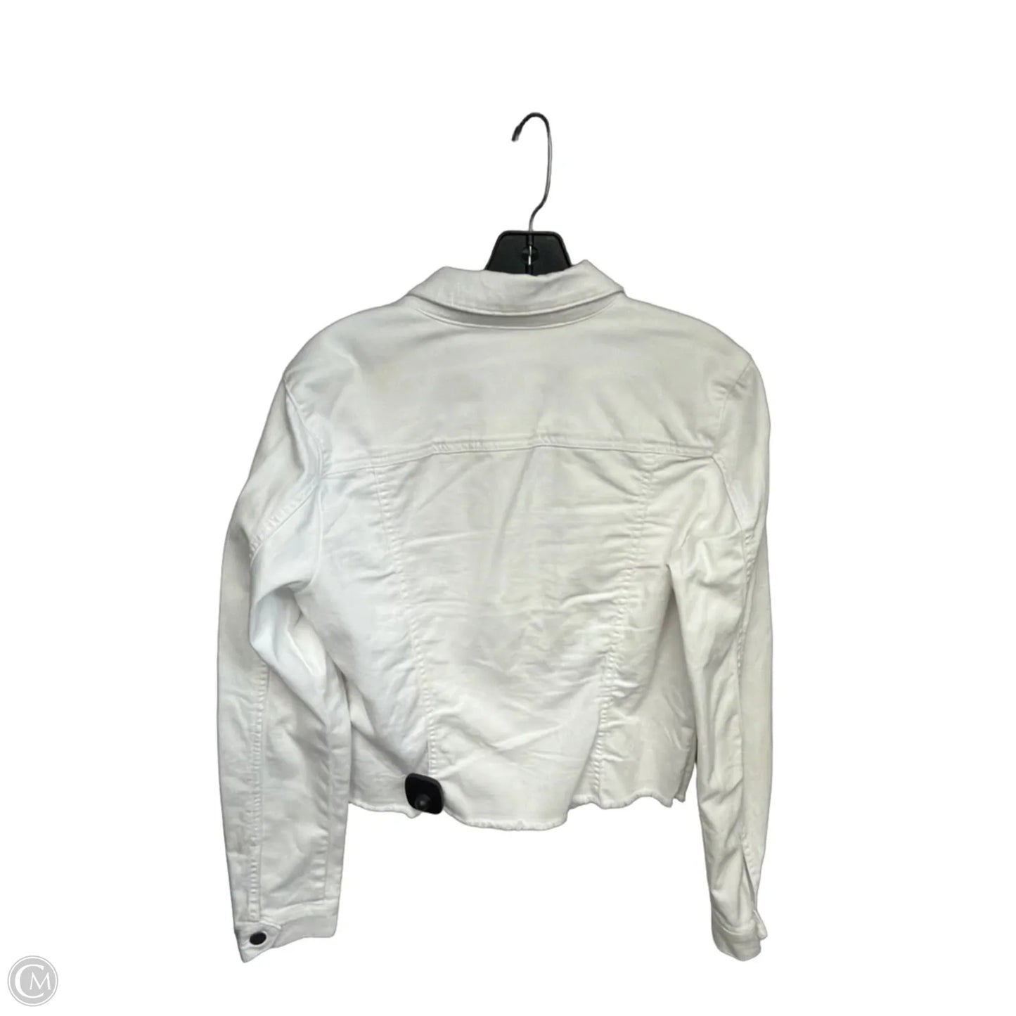 Jacket Denim By Kut In White Denim, Size: L