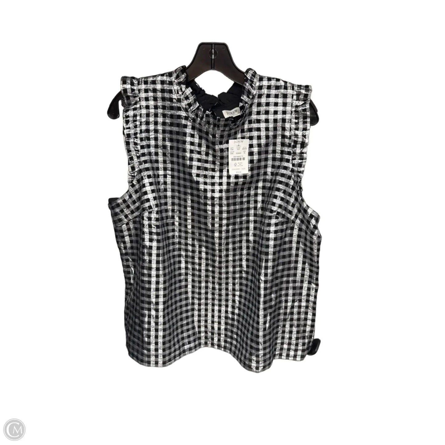 Top Sleeveless By J. Crew In Black & Silver, Size: Xl