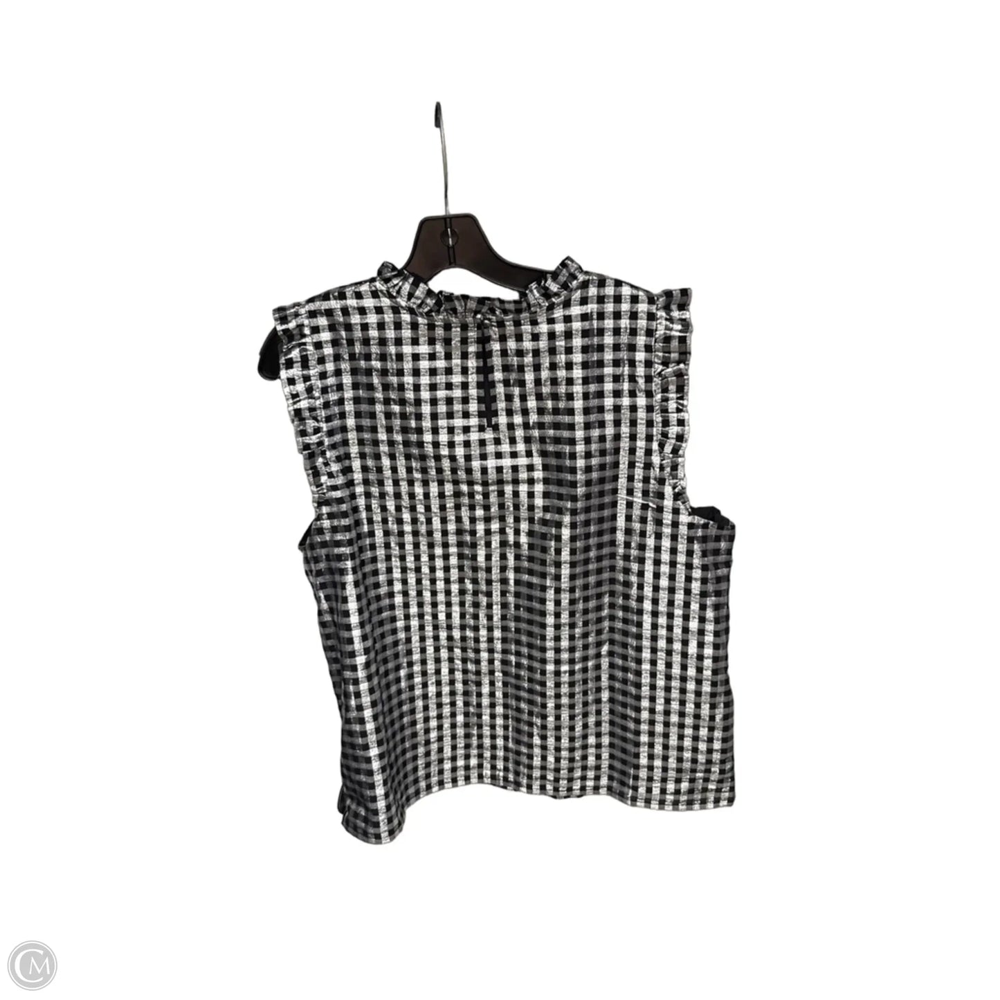 Top Sleeveless By J. Crew In Black & Silver, Size: Xl