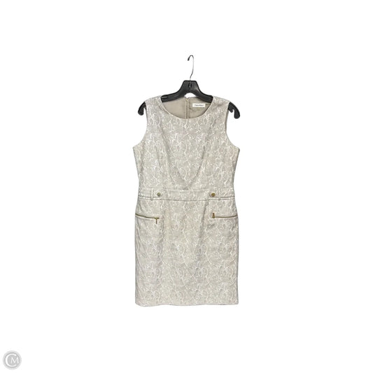 Dress Work By Calvin Klein In Beige, Size: 12