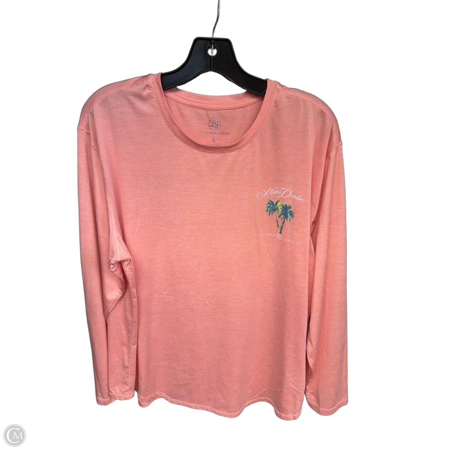 Top Long Sleeve By Lauren James In Pink, Size: L