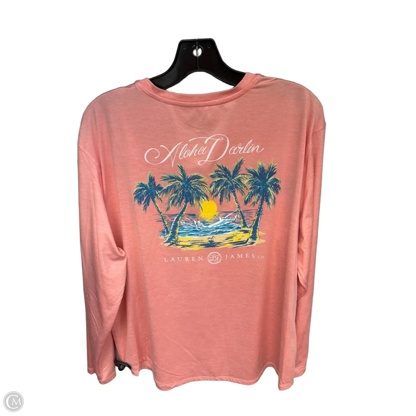 Top Long Sleeve By Lauren James In Pink, Size: L