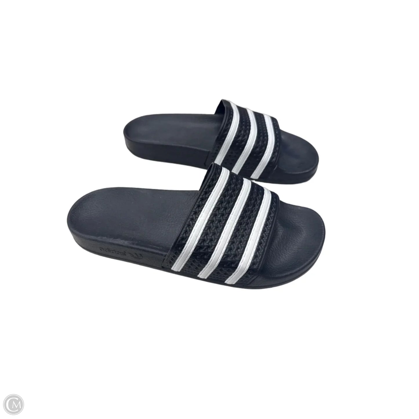 Sandals Flats By Adidas In Black & White, Size: 8