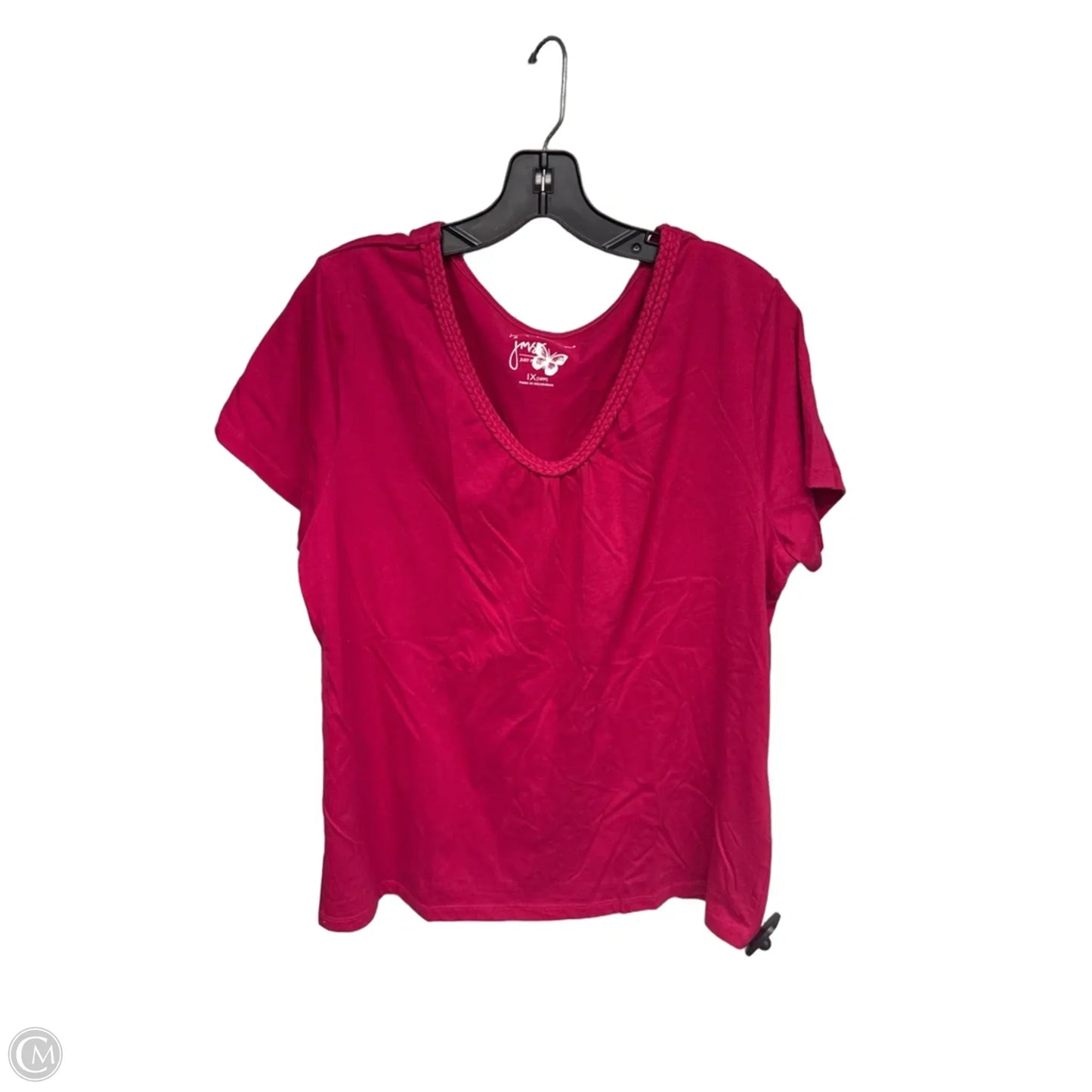 Top Short Sleeve By Just My Size In Pink, Size: 1x