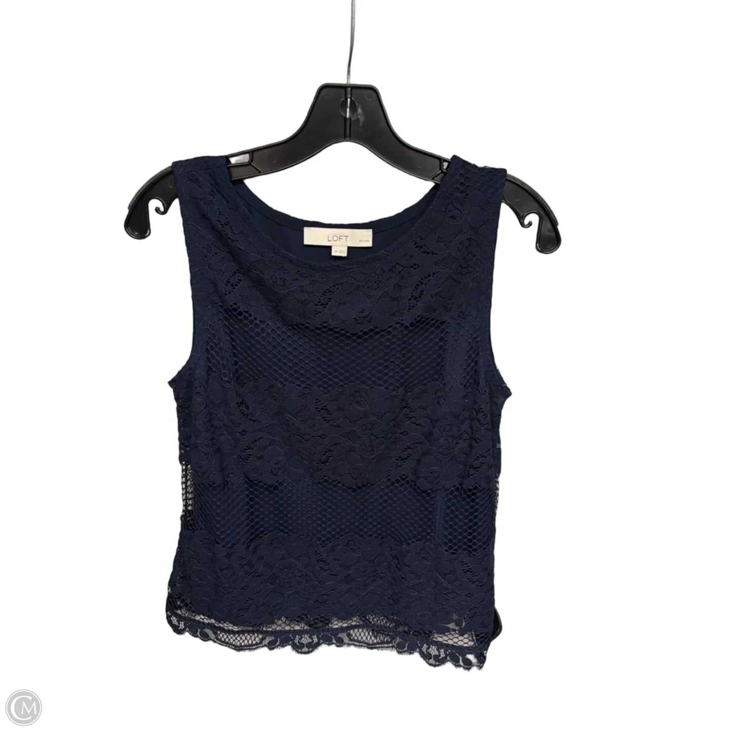 Top Sleeveless By Loft In Navy, Size: Sp