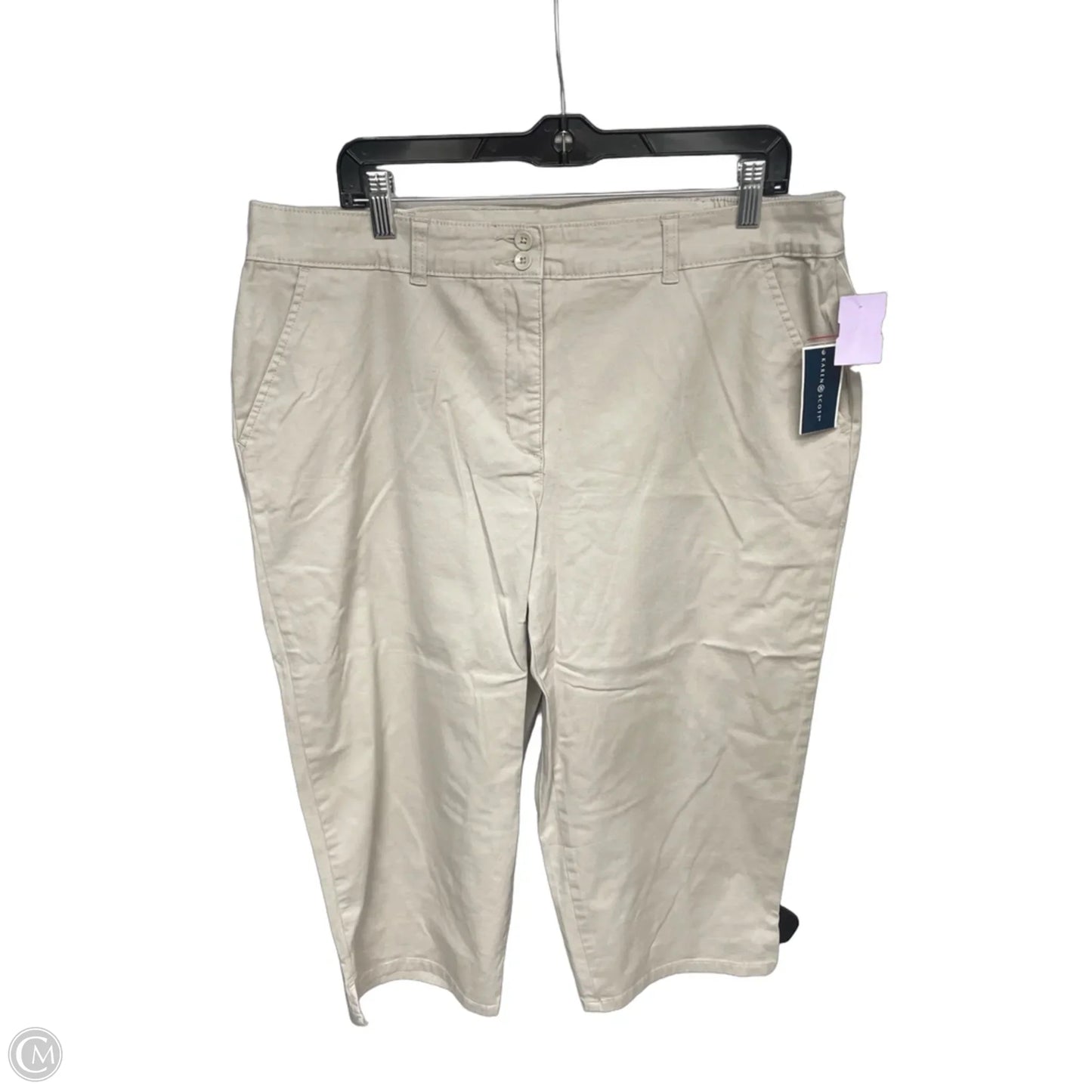 Capris By Karen Scott In Beige, Size: 16