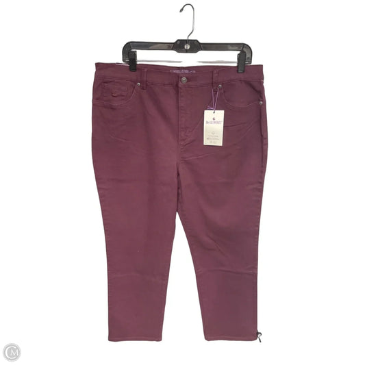 Jeans Straight By Gloria Vanderbilt In Maroon, Size: 18